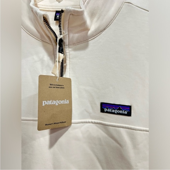 Patagonia Women's Small Ahnya 1/4 Zip Pullover Natural White Cream Jacket NWT - Picture 5 of 9